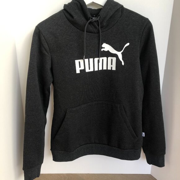 PUMA Regular Fit Hoodie Sweatshirt Charcoal Grey Size M - Picture 1 of 9